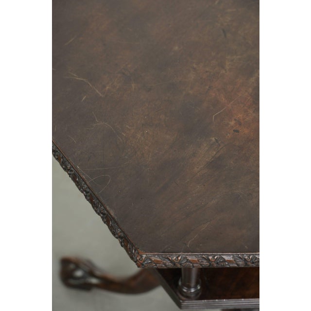 Antique English Wooden Hexagonal Top Turning Book Table, 19th Century For Sale - Image 9 of 17