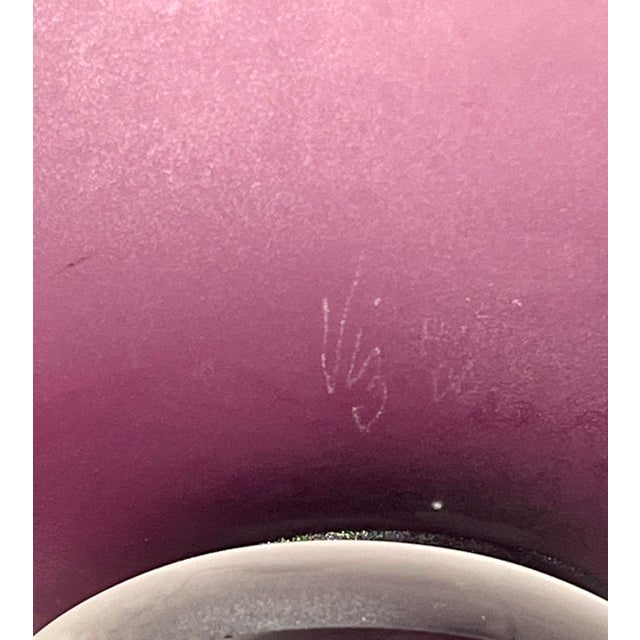 2000 Peter Viesnik Auckland, New Zealand Matt Finish Murini Art Glass Bowl For Sale - Image 4 of 7