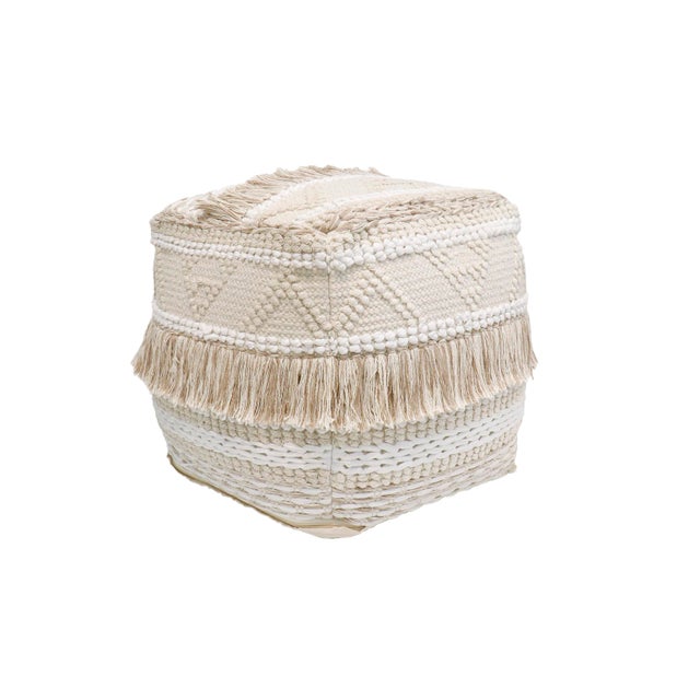 Pasargad Home Grandcanyon Collection Cotton Pouf For Sale