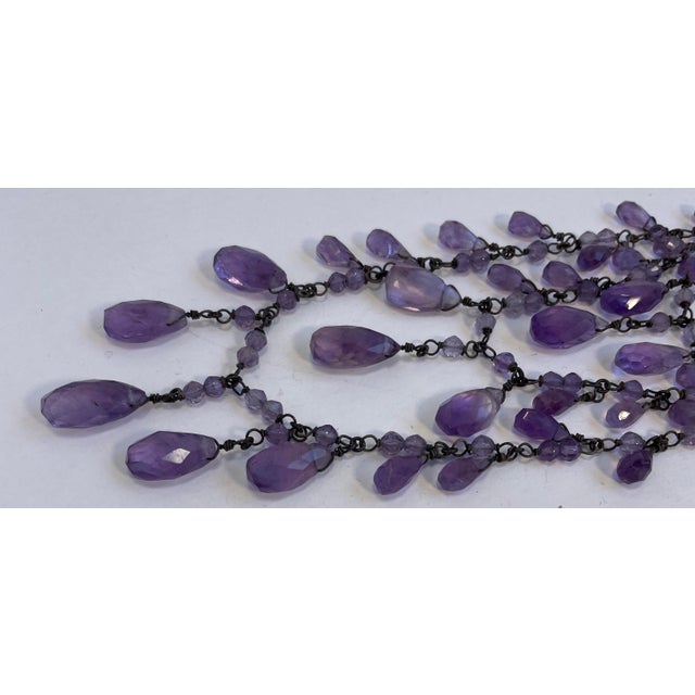 2000 - 2009 Ralph Lauren Faceted Amethyst and Sterling Silver 3 Tiered Necklace For Sale - Image 5 of 8