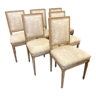 Antique Set of 6 French Provincial Dining Chairs For Sale