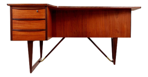 Danish Teak Desk Model Executive Desk Boomerang by Peter Lovig Nielsen for Hedensted, 1960s