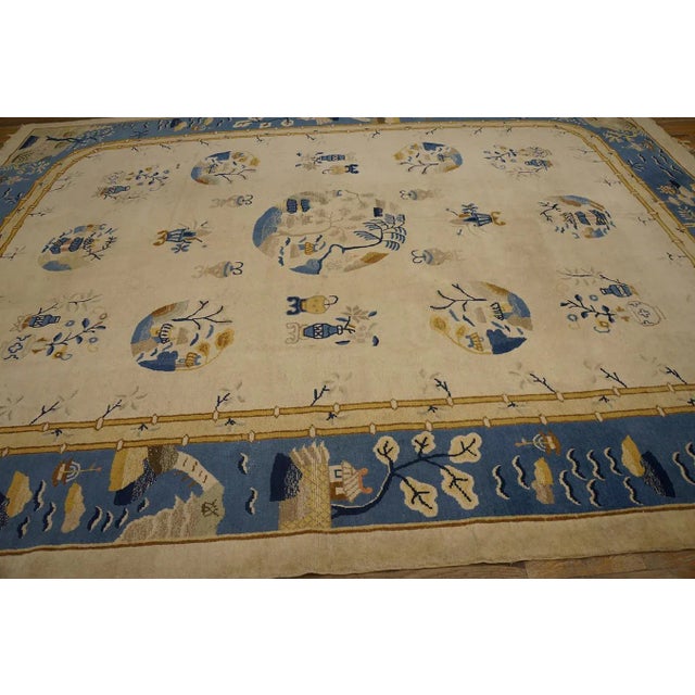 1900 - 1909 Early 20th Century Chinese Peking Carpet ( 9'' x 11'8'' - 274 x 356 ) For Sale - Image 5 of 10