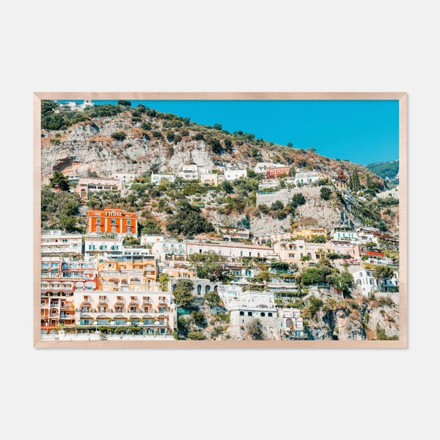Natalie Obradovich Positano 1 by Natalie Obradovich in Natural Maple Framed Paper, Medium Art Print For Sale - Image 4 of 4