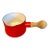 1960s MCM Dansk Red Enamel Kobenstyle Butter Warmer/Sauce Pot Made in France For Sale