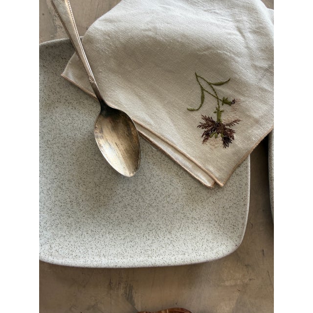 Ceramic Vintage Glidden Pottery Speckled Square 8.25” Plates – Mid-Century California Stoneware, Set of 2 For Sale - Image 7 of 10