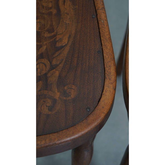 Antique Bentwood Chairs with Carvings by Jacob and Josef Kohn for Thonet, Set of 4 For Sale - Image 15 of 18