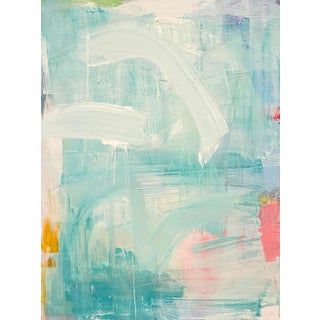 "Pink Flamingos" Contemporary Abstract Acrylic Painting by Sarah Trundle For Sale