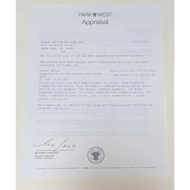 Circa 2015 Marcus Glenn "Stepping Out at the Gallery With Tarkay" Giclee For Sale - Image 12 of 12