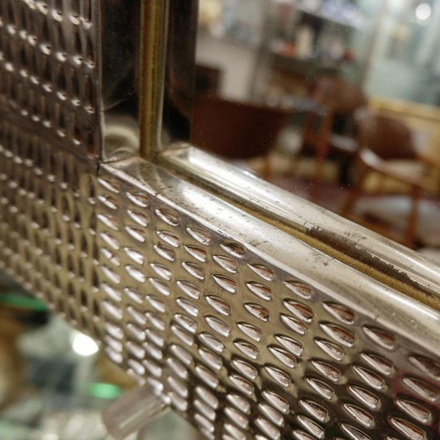 Mid-Century Italian Perforated Metal Mirror For Sale - Image 4 of 12