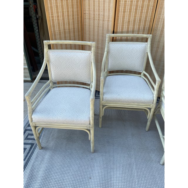 Vintage Set of 4 Bamboo Rattan Target Back Style Chairs in the Style of McGuire For Sale - Image 12 of 12