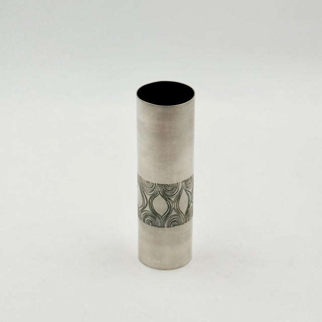 Optical Metal Vase by Atelier Des Orfèvres, Italy, 1970s For Sale - Image 13 of 13