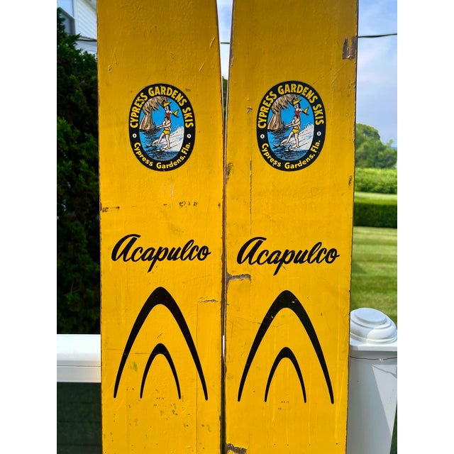 Very rare find from Cypress Gardens Skis Inc. This is a set of Cypress Gardens Acapulco skis that have a slalom from...
