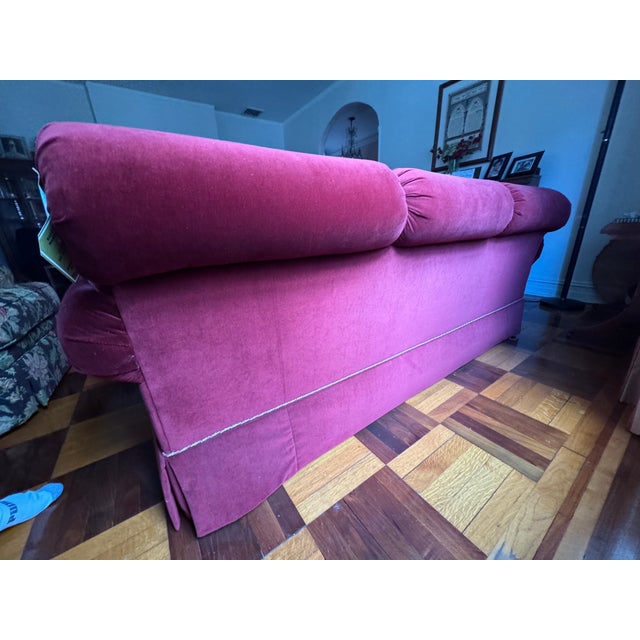 2000 - 2009 Ethan Allen Red Couch Sofa For Sale - Image 5 of 9