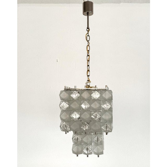 Mid-Century Modern Mid-Century Modern Italian Murano Glass Geometric Pendant by Interlux, 1960s For Sale - Image 3 of 17