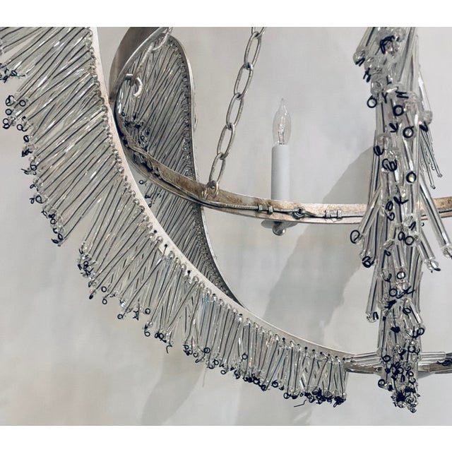 2020s Niermann Weeks for Visual Comfort Burnished Silver Leaf Calais Chandelier For Sale - Image 5 of 8