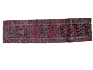 Antique Hamadan Runner - 3' X 17'