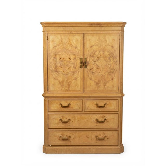 Mid-Century Modern 1980s Drexel Heritage Corinthian Olive Ash Burl 2-Piece Bedroom Set For Sale - Image 3 of 12