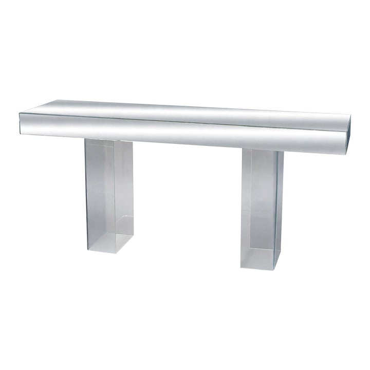 Mirror and Lucite Console Table | Chairish