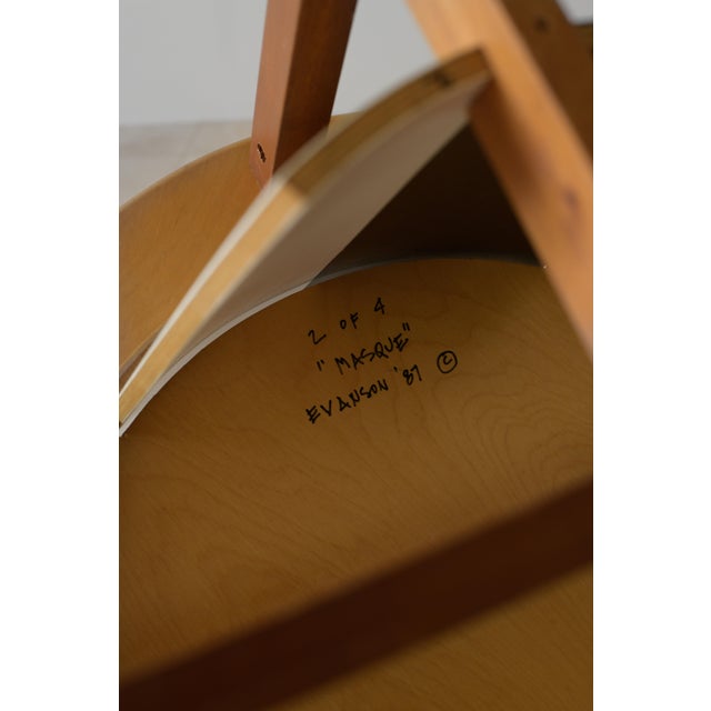 Wood James Evanson Masque Chair, Mahogany & Laminate, Mid-Century, 1987 For Sale - Image 7 of 7