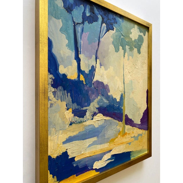 Glenn Radtke Vintage Fauvist " California Landscape " Framed Original Mid Century Modernist Impasto Oil Painting For Sale - Image 9 of 18