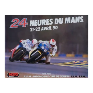 1990 French Motocycle Race Poster - " 24 Heures Du Mans " (C. Lacombe and S. Conseil)