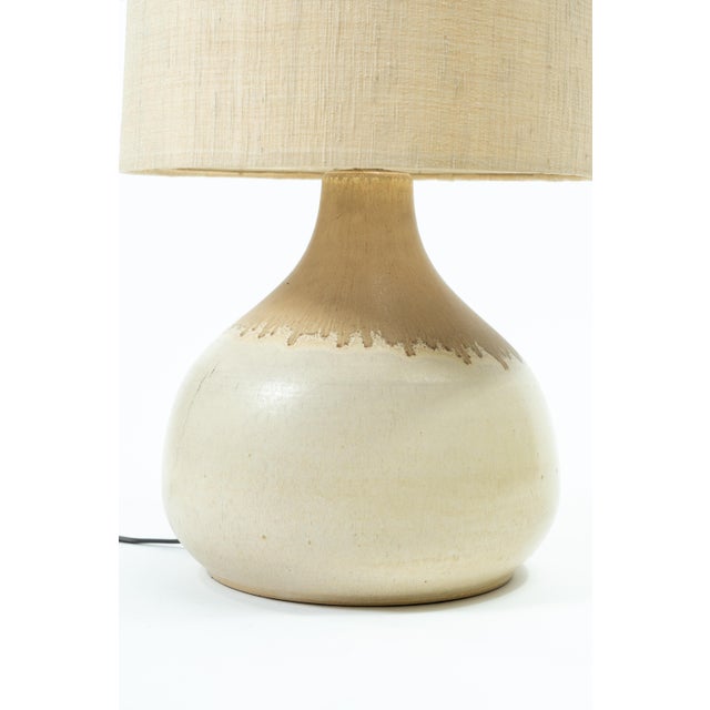 1970s Ceramic Table Lamp with Fabric Shade by Krösselbach, 1970s For Sale - Image 5 of 6
