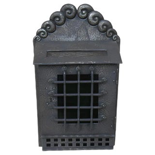Art Nouveau Handmade Wrought Iron Mailbox For Sale