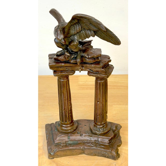 19th-Century French/ Italian Neoclassical Cast Bronze Eagle Pocket Watch Holder For Sale - Image 11 of 18