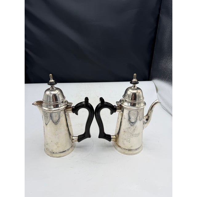 Pair of Vintage Silverplate Coffee Pots For Sale In Nashville - Image 6 of 8