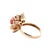 18k Rose Gold Conch Pearl, Ruby & Pink Sapphire Floral Ring, Size 6 For Sale - Image 9 of 12