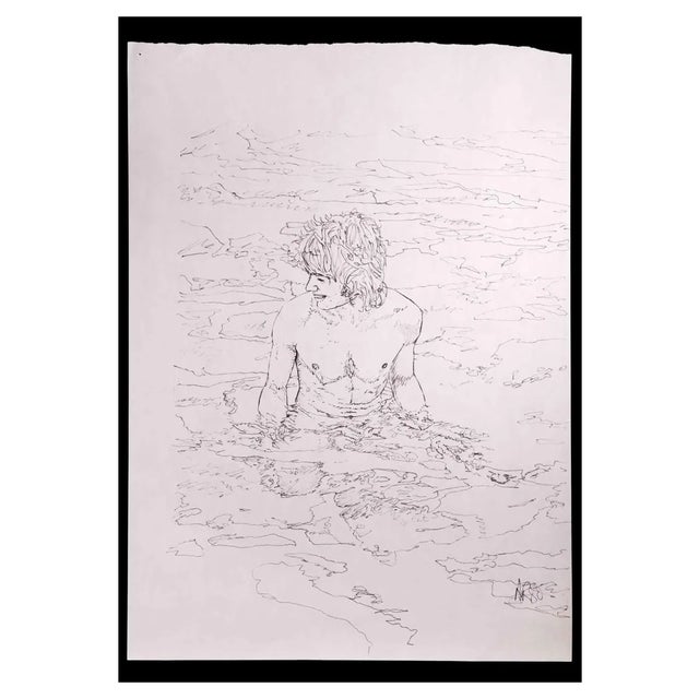 Anthony Roaland, The Boy at the Sea, Original Drawing, 1980 For Sale