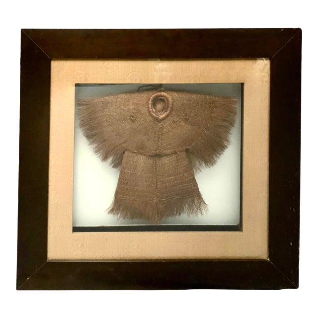 Early 20th Century Antique Chinese Youth Raincoat Cape, Professionally Framed, 28.5"w For Sale