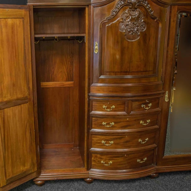 Brown Antique Victorian Mahogany Wardrobe For Sale - Image 8 of 17