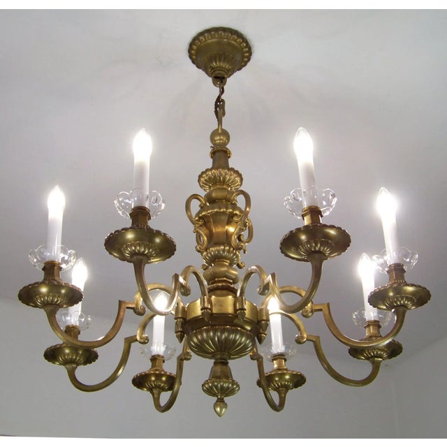 Brass Chandelier & Wall Light, 1900 For Sale - Image 3 of 15