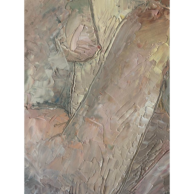 Wood Vintage 1961 Figurative Nude Impasto Painting in Earth Tones, Signed For Sale - Image 7 of 10