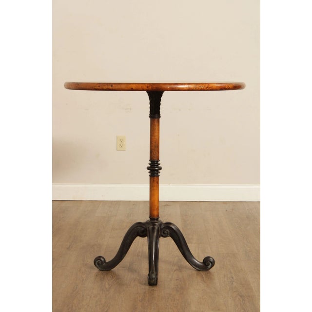 Theodore Alexander Early 21st Century Burl Wood Round Pedestal Pub Table For Sale - Image 4 of 13