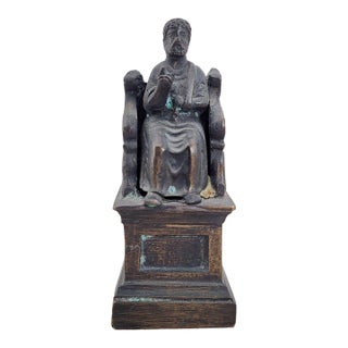 Grand Tour Bronze Copy of a Well-Known Statue of St. Peter, Italy Circa 1910 For Sale
