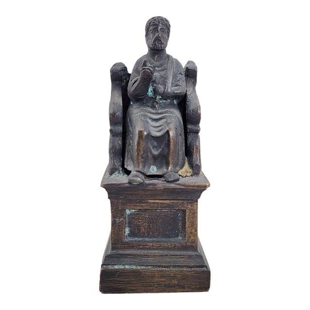 Grand Tour Bronze Copy of a Well-Known Statue of St. Peter, Italy Circa 1910 For Sale