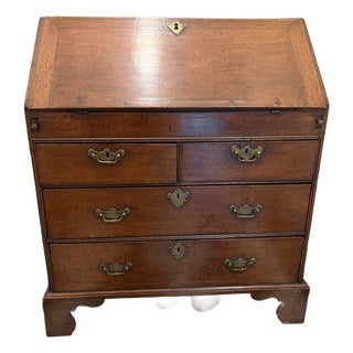 Antique English Georgian Style Slant Top Secretary Desk For Sale
