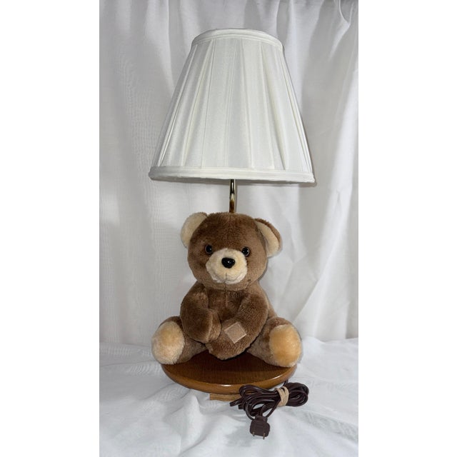 Brown Vintage Adi Toys Teddy Bear Nursery Lamp With Music Box For Sale - Image 8 of 8