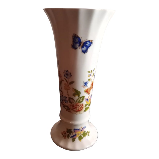 Vintage Aynsley England Hand-Painted Porcelain Bud Vase For Sale