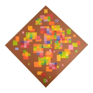 Mercedes Monez Smith Large Colorful Diamond Shape Modernist Abstract Painting