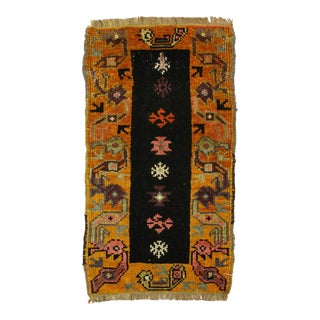 Vintage Mid Century Hand-Knotted Rug For Sale