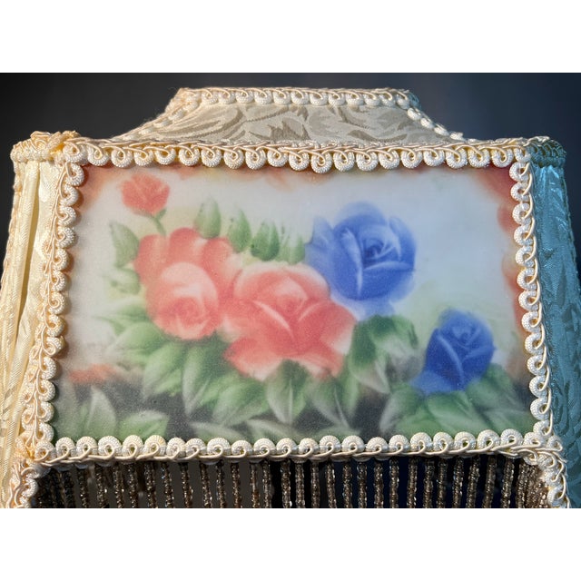 Meyda Tiffany Boudoir Lamp Glynda Turley Design Reverse Painted Beaded Fringe Shade For Sale In Providence - Image 6 of 6