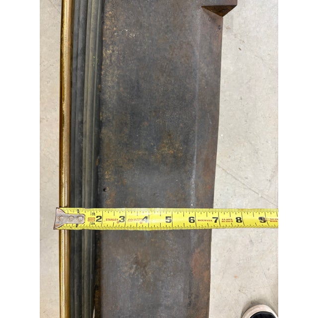 Antique Brass Regency Fireplace Fender For Sale - Image 9 of 11