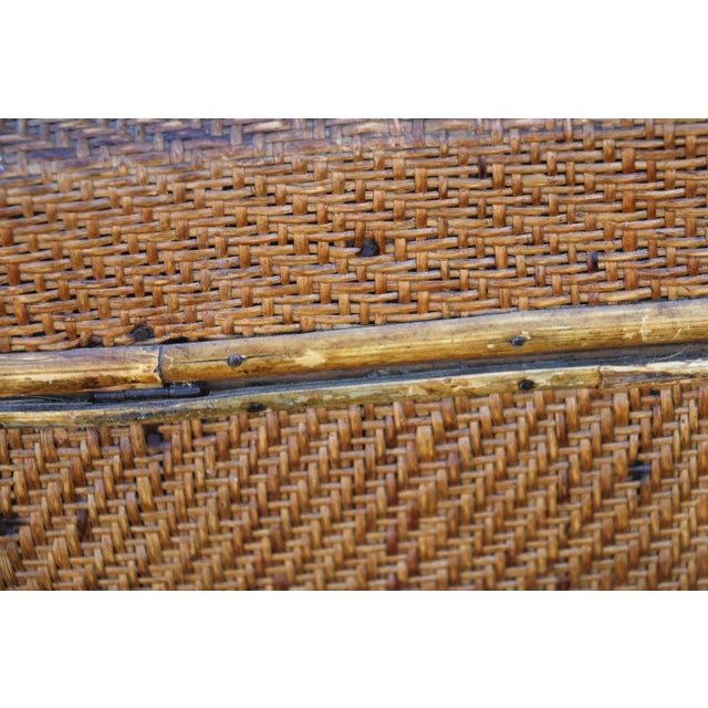 19th Century Woven Rattan & Bamboo Trunk on Metal Stand For Sale - Image 16 of 18