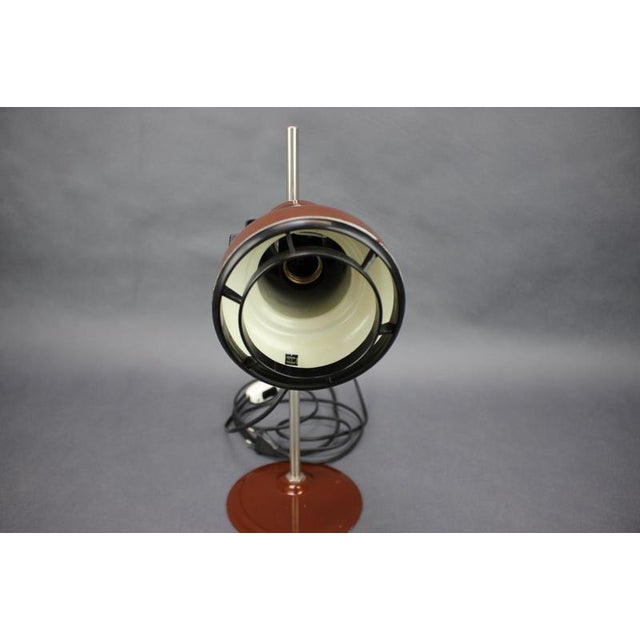 Space Age Hungarian Table Lamp in Brown Enamel, 1970s For Sale - Image 3 of 10