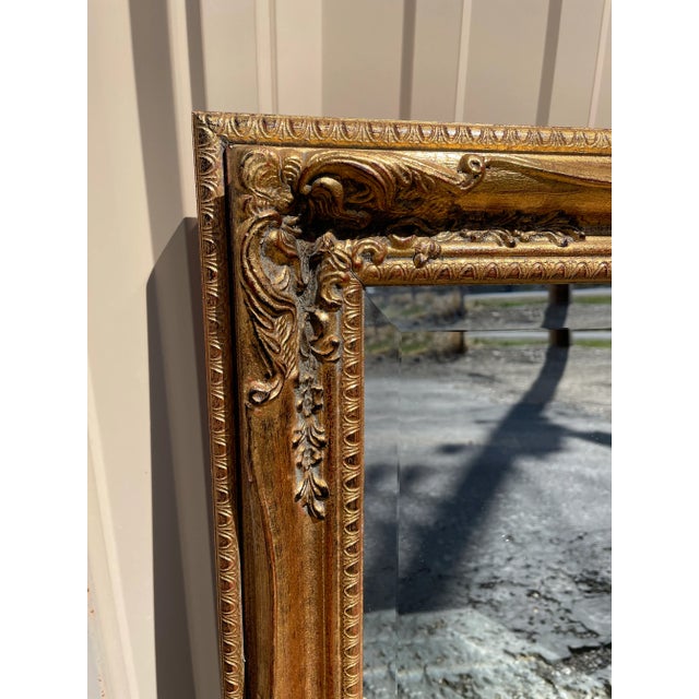 Gold Vintage Ornate Gold Framed Beveled Mirror For Sale - Image 8 of 9
