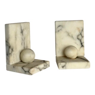1980s Italian Deco Sculptural Alabaster Bookends – a Pair For Sale